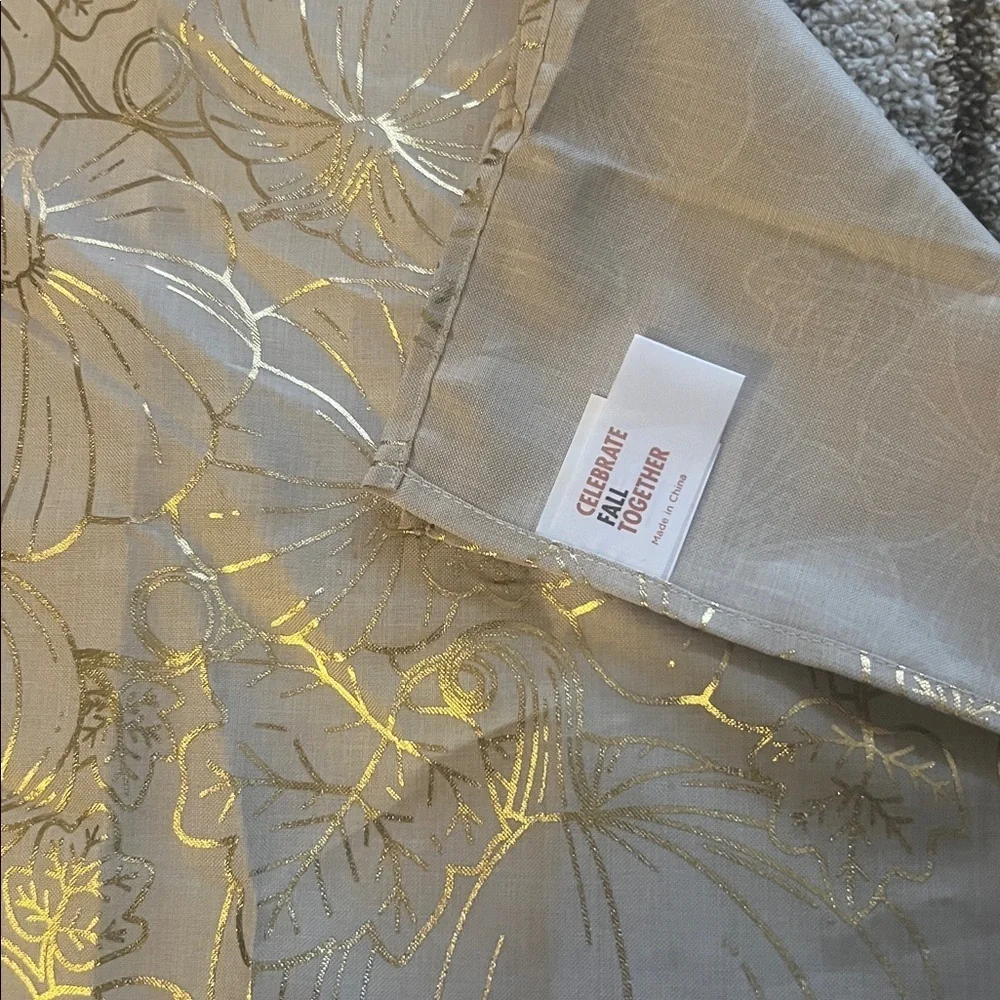 Gold and Gray Floral Fabric